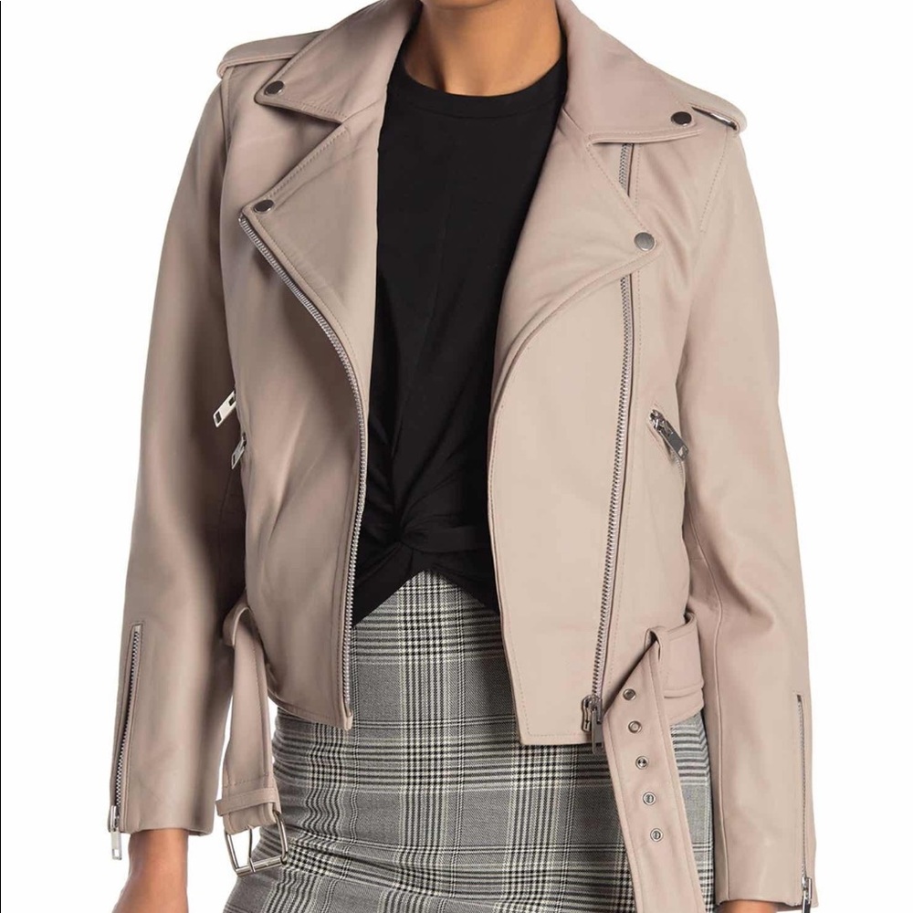 NWT WALTER BAKER Allison Lamb Leather Moto Jacket